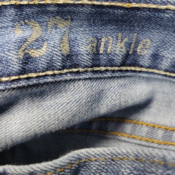 J Crew Jeans Womens 27 Ankle Light Wash Toothpick Skinny Distressed Stretch - Picture 3 of 14